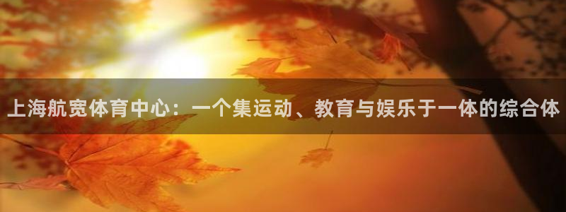 意昂4神州：上海航宽体育中心：一个集运动、教育与娱乐于一体的